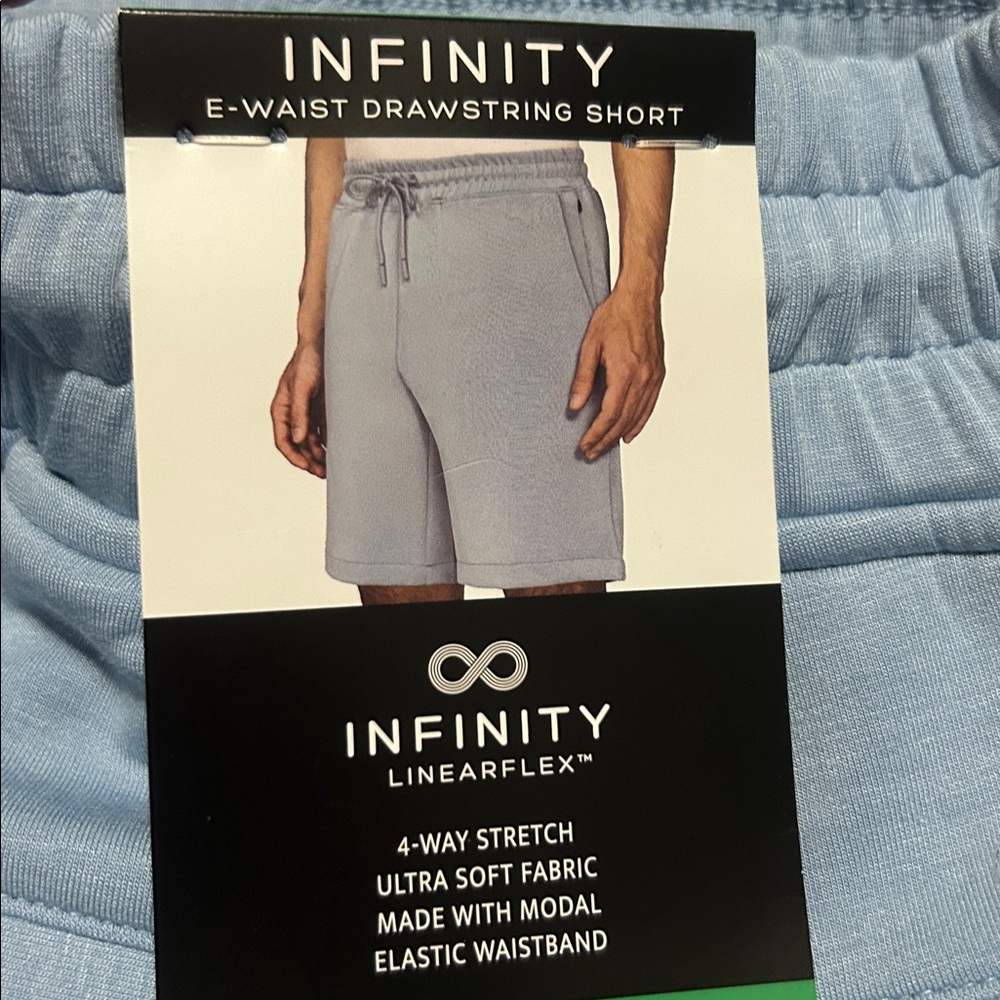 INFINITY Men's Light Blue Athletic Shorts Ultra Soft XL NWT